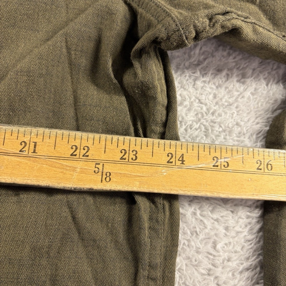 Rock Republic Shirt Mens XXL Stretch Olive Green Pockets Utility Herringbone - Picture 5 of 12